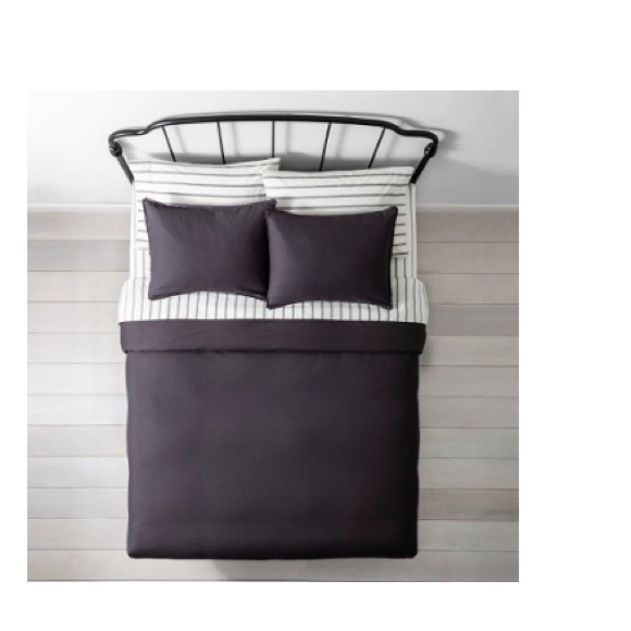 HEARTH&HAND duvet cover FULL/QUEEN railroad grey - Picture 3 of 6